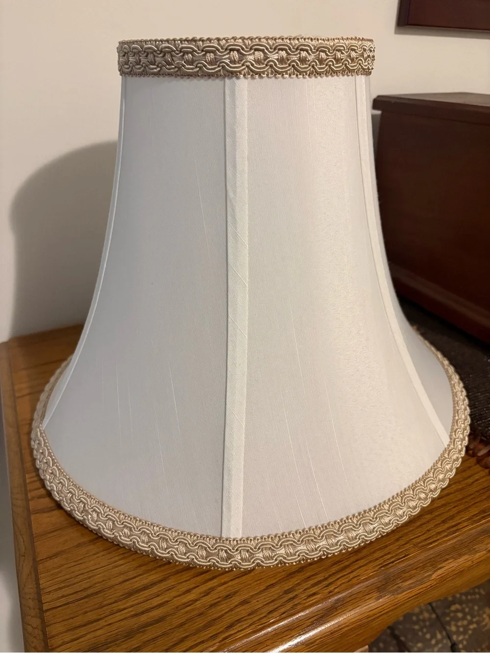 Classic off White Bell Lamp Shade with Gold Trim